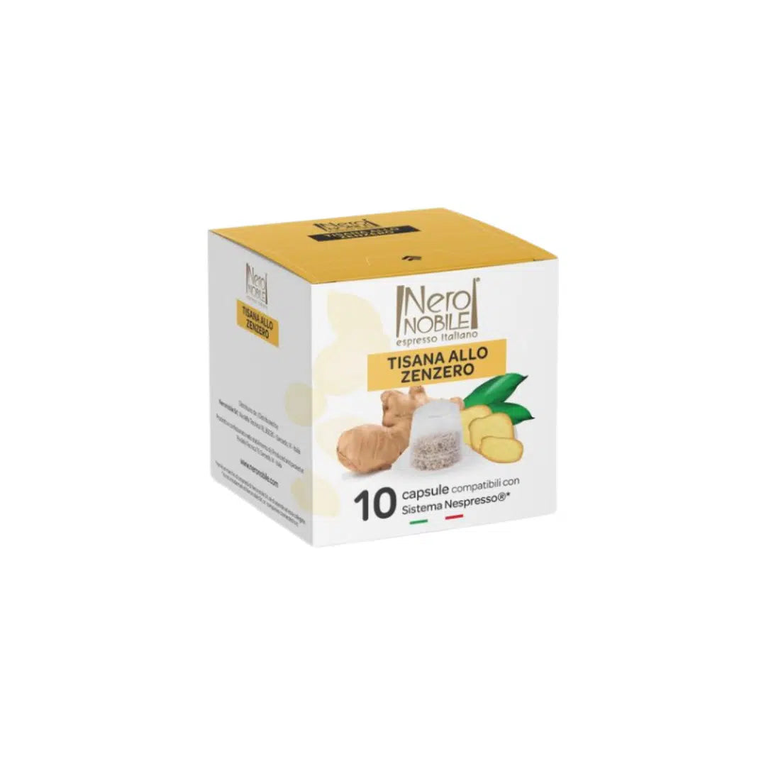 NeroNobile Tisane Gingembre – Boîte de 10 Capsules Compatibles Nespresso