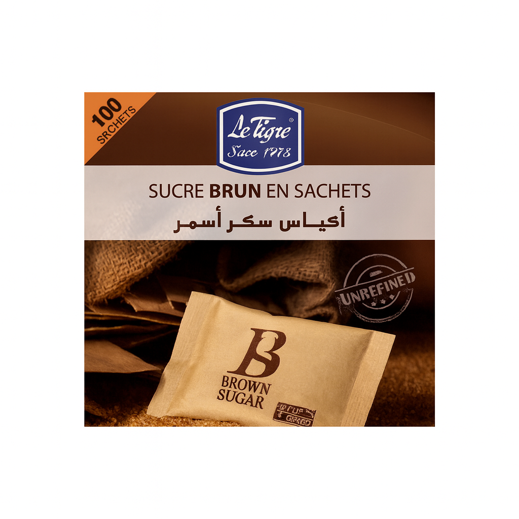 Sucre brun – Le Tigre – 500 g - 100 sachets