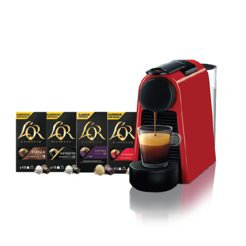 Pack Nespresso Essenza Mini ROUGE & 40 Capsules L'OR