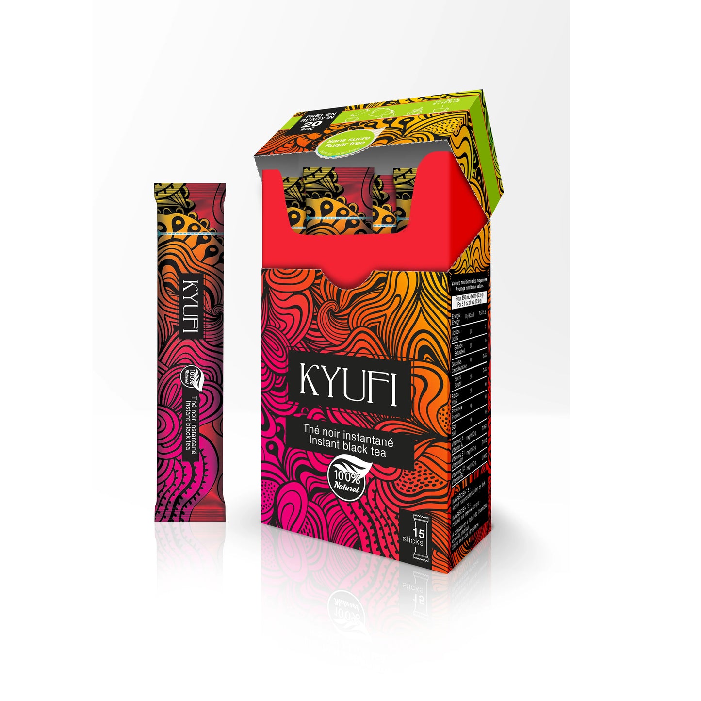 KYUFI THE NOIR SOLUBLE SANS SUCRE