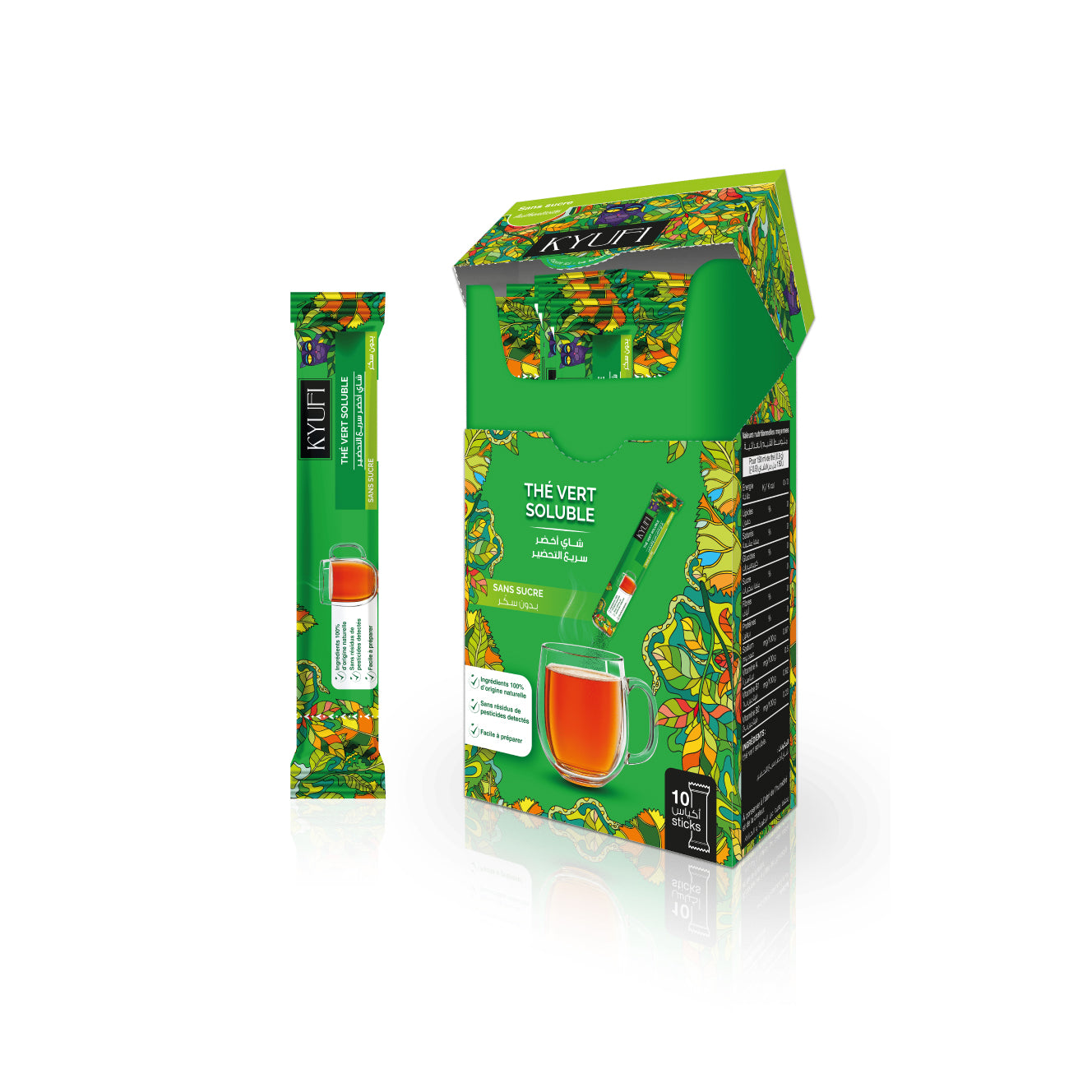Kyufi – Thé Vert Soluble Sans Sucre