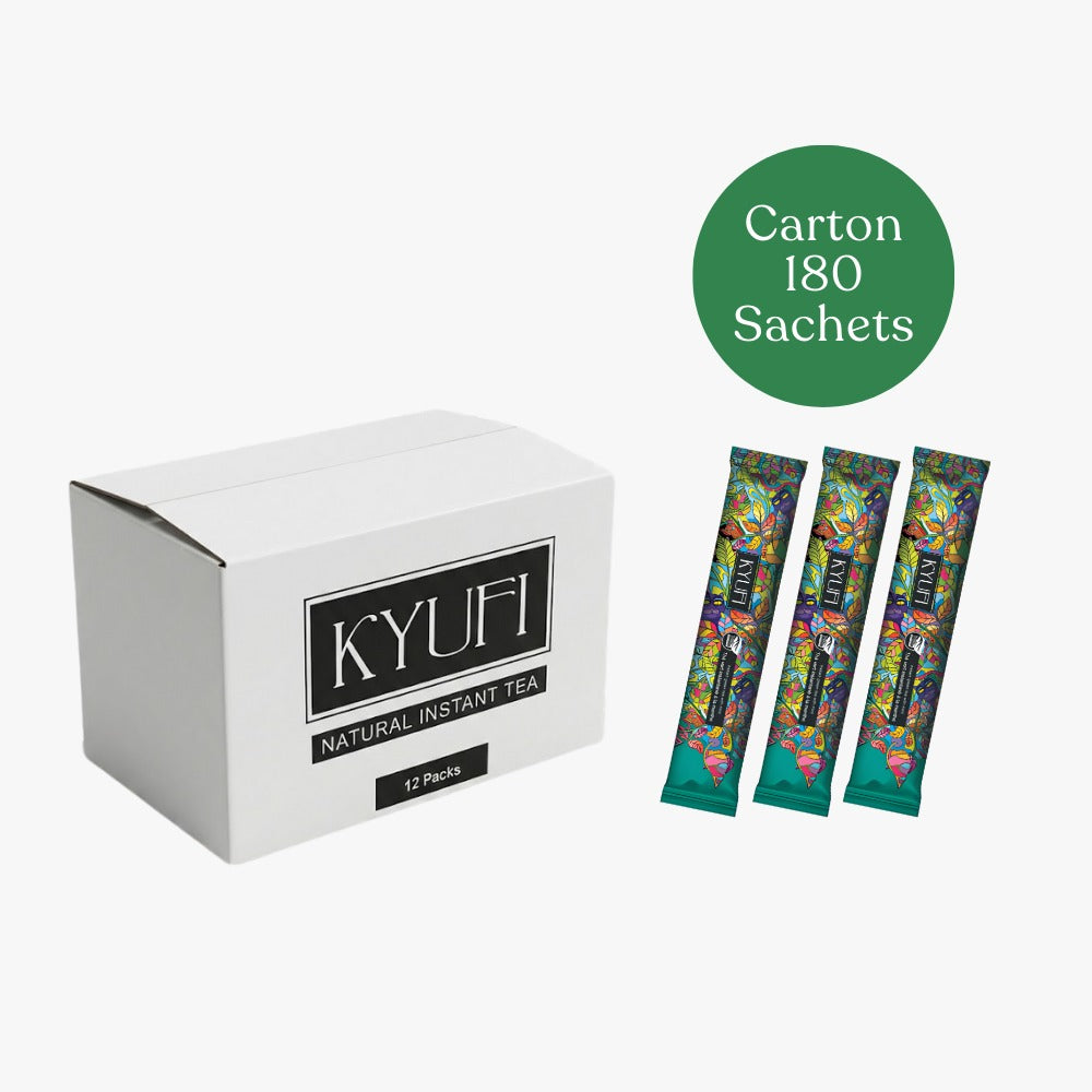 Kyufi – Carton de 180 sachets Thé Vert à la Menthe avec sucre