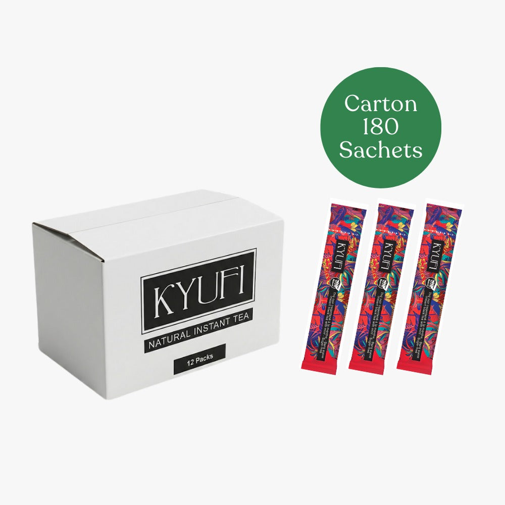 Kyufi – Carton de 180 sachets Thé Noir à la Menthe sans sucre