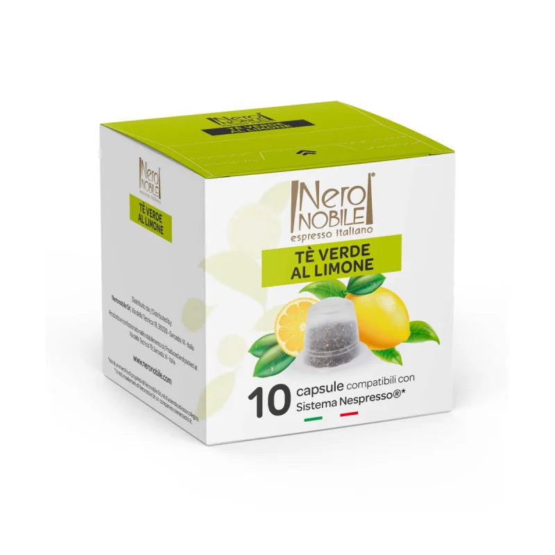 NeroNobile Thé vert au citron – Boîte de 10 Capsules Compatibles Nespresso