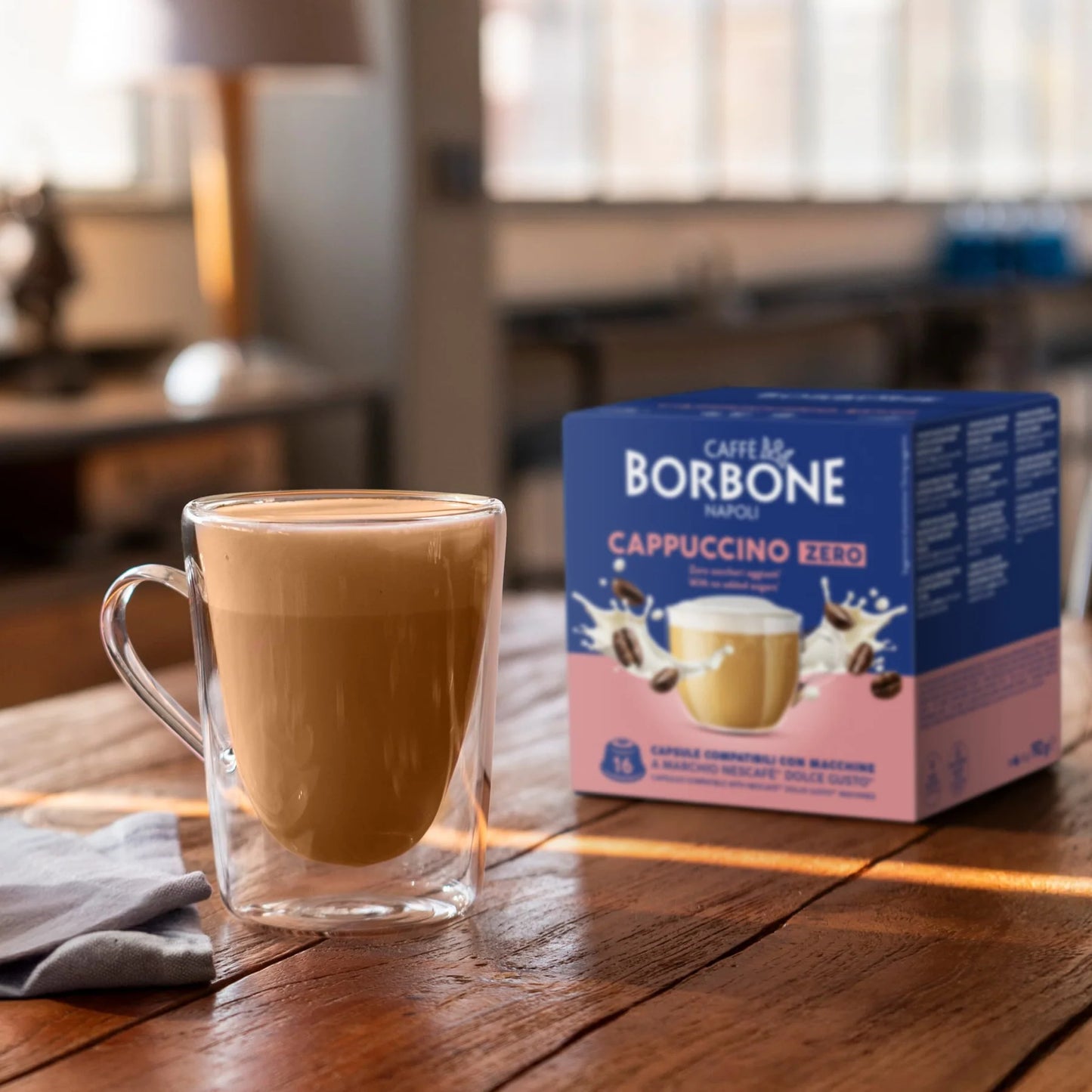 Borbone CAPPUCCINO ZERO Boite 16 Capsules Compatibles Dolce Gusto