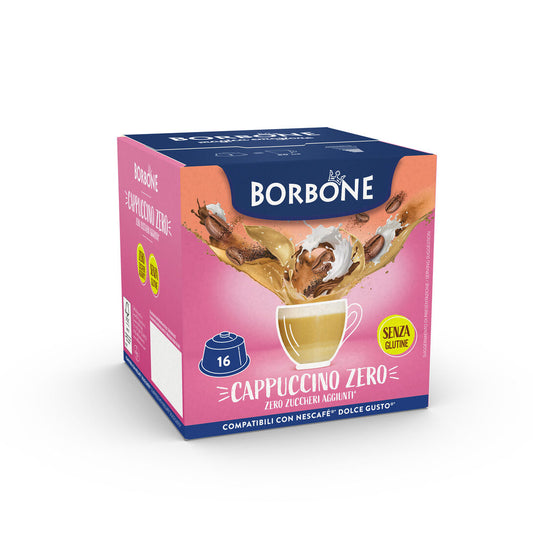 Borbone CAPPUCCINO ZERO Boite 16 Capsules Compatibles Dolce Gusto