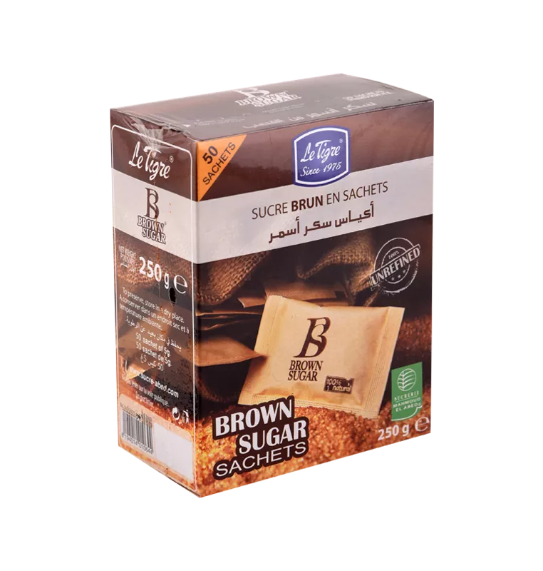 Sucre brun – Le Tigre – 250 g - 50 sachets