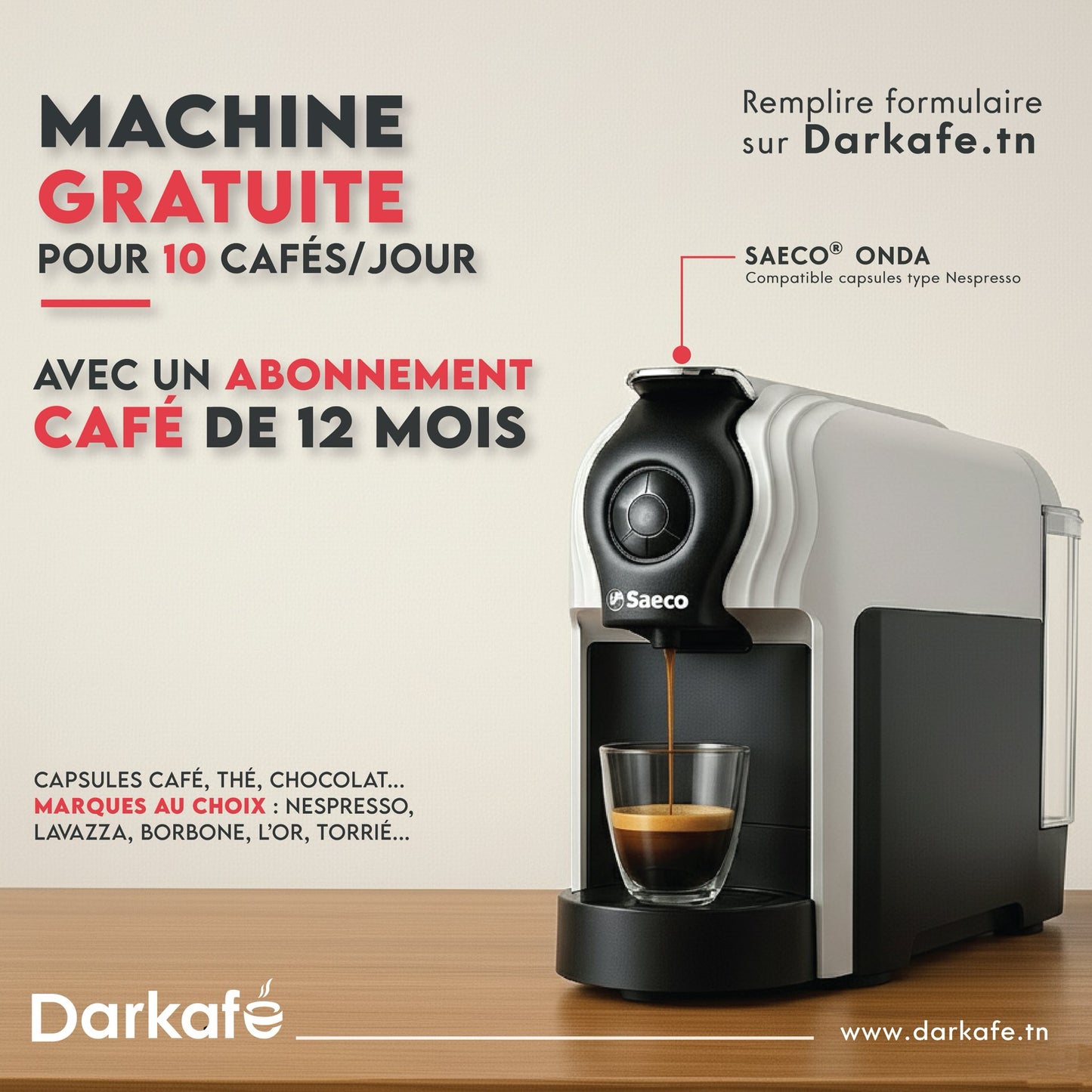 Abonnement 12 mois Café : Saeco Onda