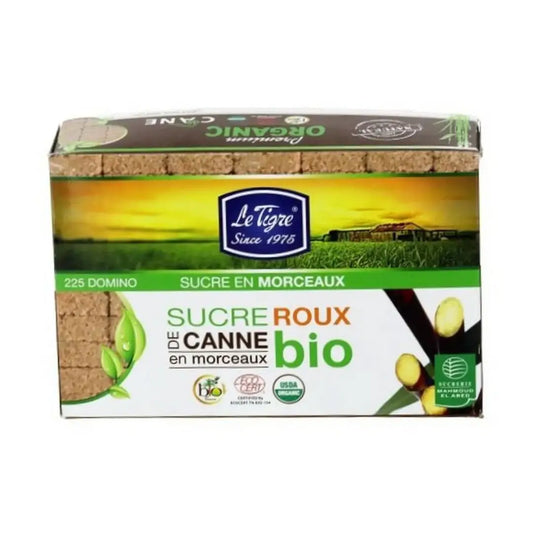 Le Tigre – Sucre en morceaux de canne roux bio – 250 Dominos