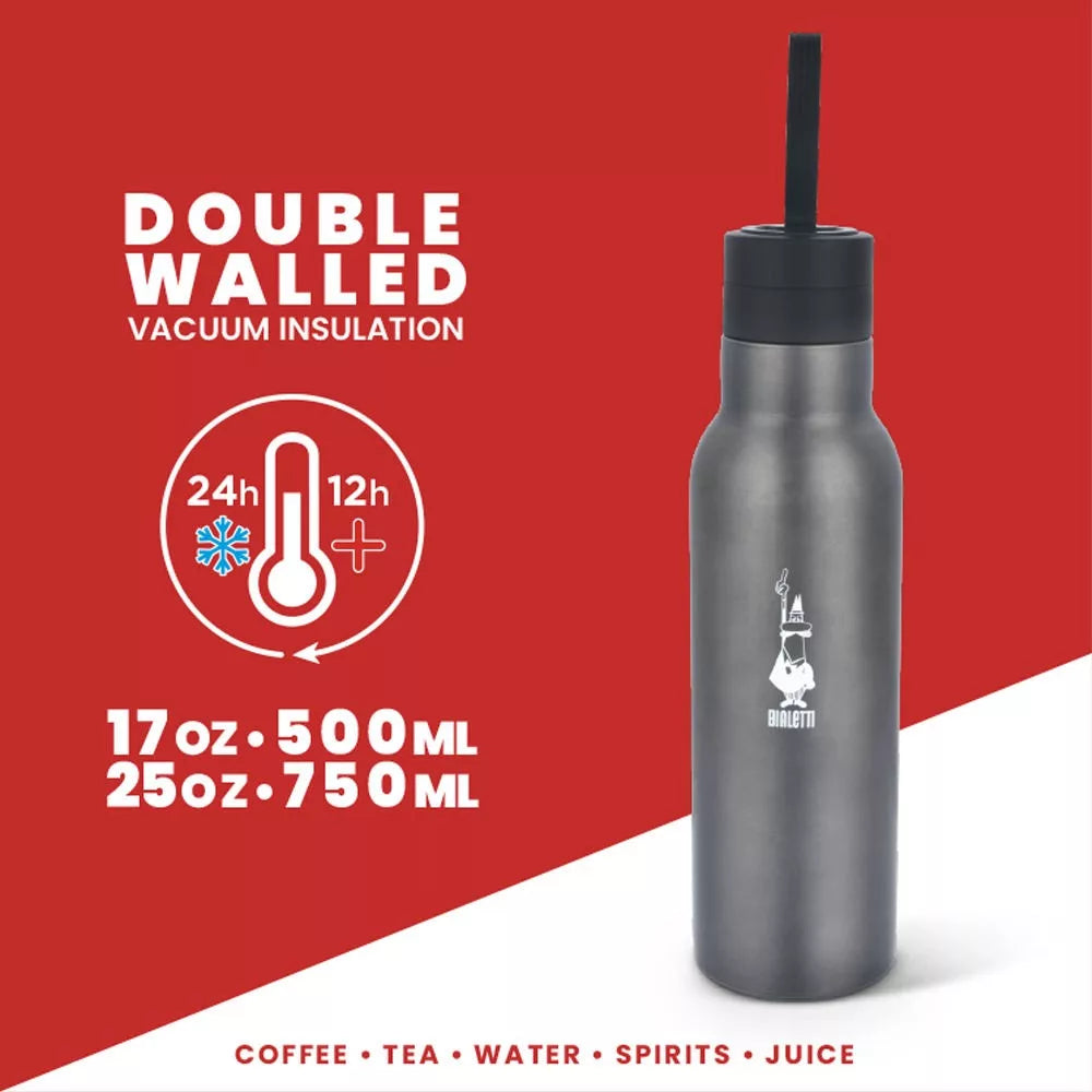 Bialetti Bouteille Isotherme en Acier Inoxydable – Double Paroi