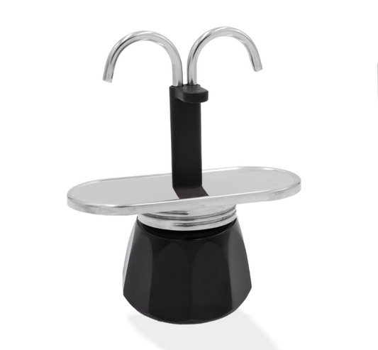 DOUBLE 2 CUPS INOX BLACK