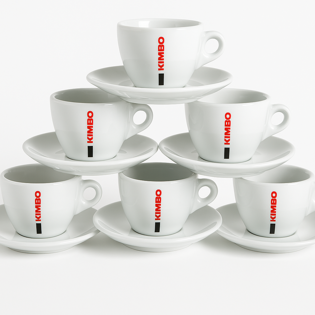 Tasses à Espresso Kimbo – Lot de 6 Tasses (16,6 cl) avec Sous-Tasses