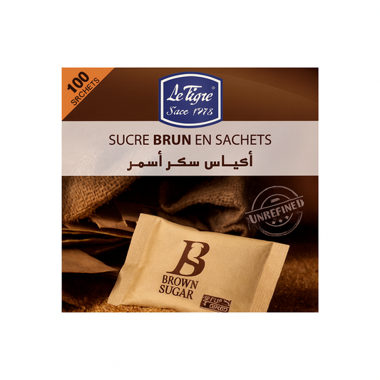 Sucre brun – Le Tigre – 500 g - 100 sachets