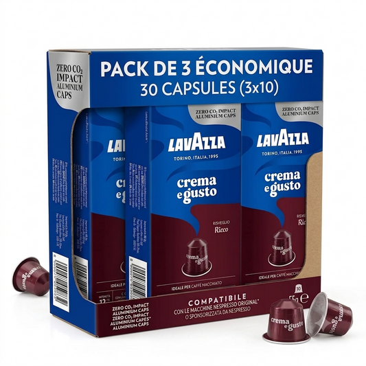 Lavazza Crema e Gusto Ricco 30 Capsules Compatibles Nespresso