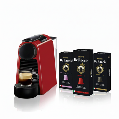 Pack Nespresso Essenza Mini Rouge & 30 Capsules de Roccis