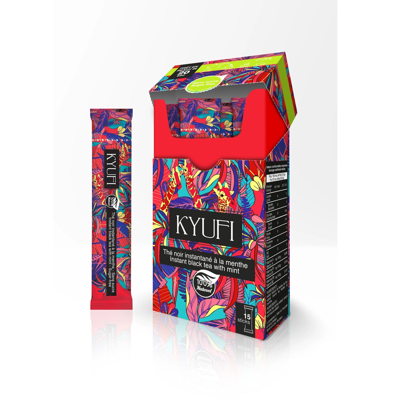 KYU THE NOIR SOLUBLE MENTHE SANS SUCRE