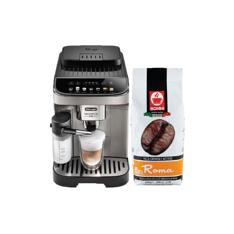 Delonghi ECAM 290.81.TB - Magnifica Evo + 1kg de Café en Grains Bonini Roma