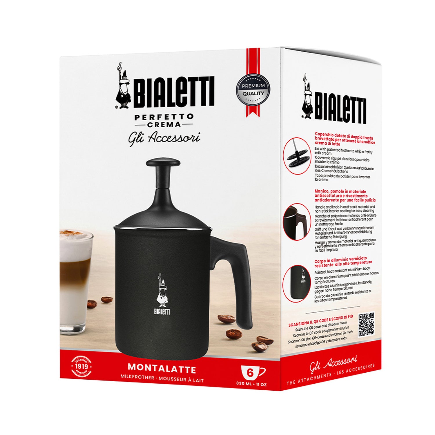 Mousseur à Lait Bialetti Tuttocrema – 10 cm (6 Cups)