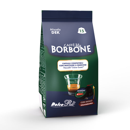 Borbone Dek – 15 Capsules Compatibles Dolce Gusto