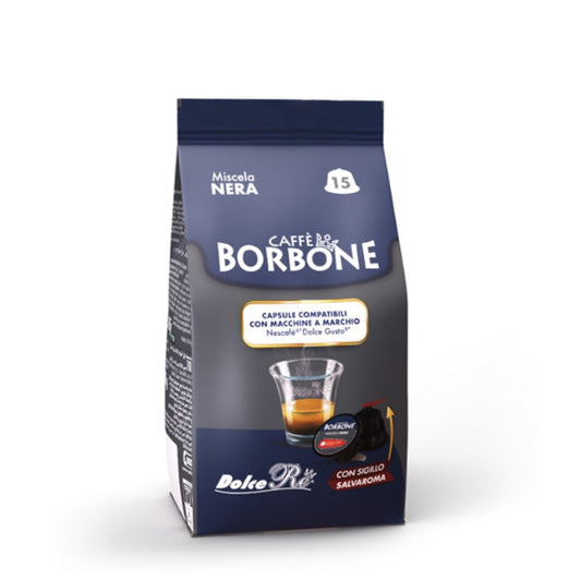 Borbone Nera – 15 Capsules Compatibles Dolce Gusto