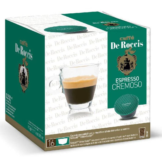 Caffé de Roccis Espresso Cremoso (16 Capsules Compatibles Dolce Gusto)