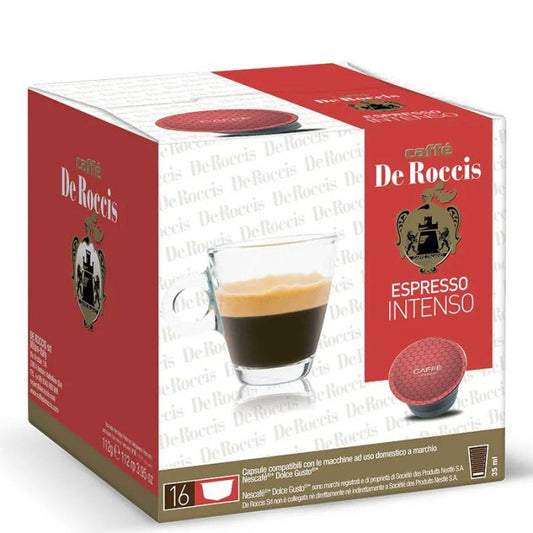 Caffé de Roccis Espresso Intenso (16 Capsules Compatibles Dolce Gusto)